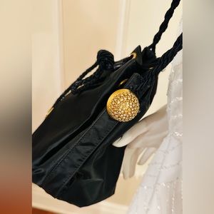 GIANFRANCO FERRE Black Gold Color inside 1990 Vintage Made In Italy...handbag